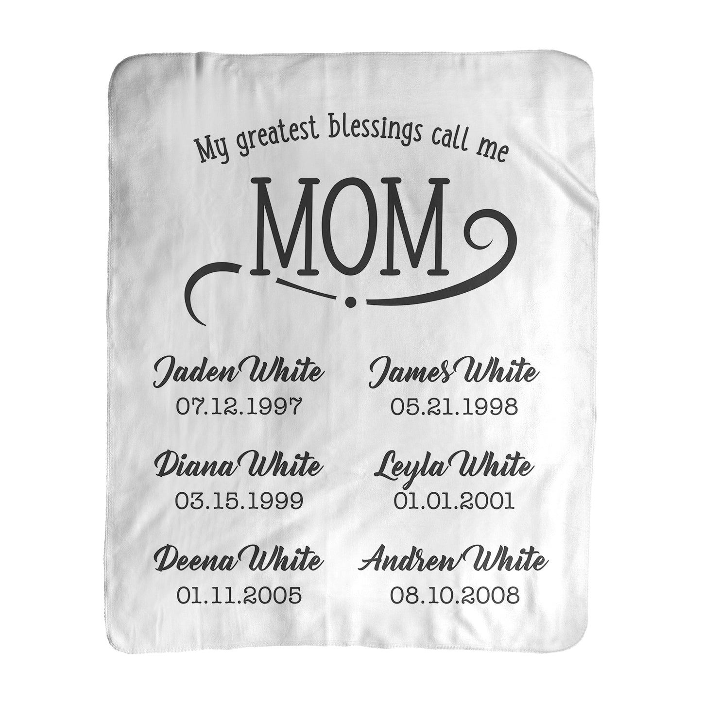 My Greatest Blessings Call Me Mom Personalized Blanket