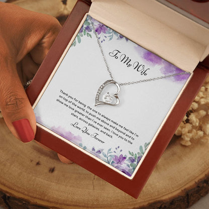 To My Wife - I'm on Top of The World - Forever Love Necklace