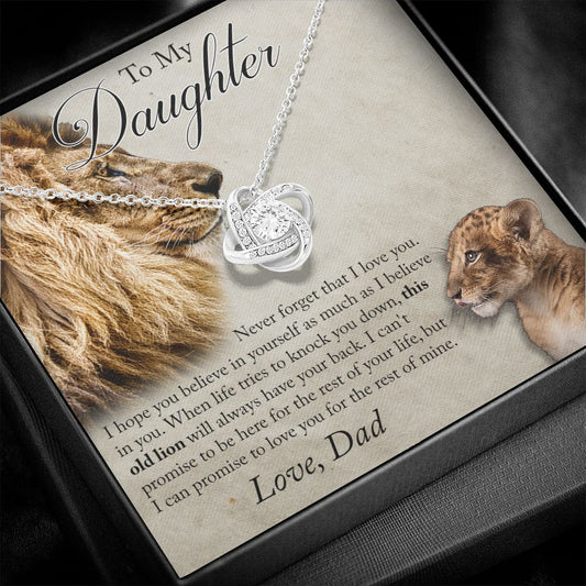 To My Daughter Never Forget That I Love You - Love Dad - Love Knot Necklace