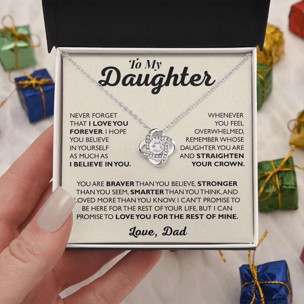 To My Daughter, Love You For The Rest Of Mine - Love Dad - Love Knot Necklace