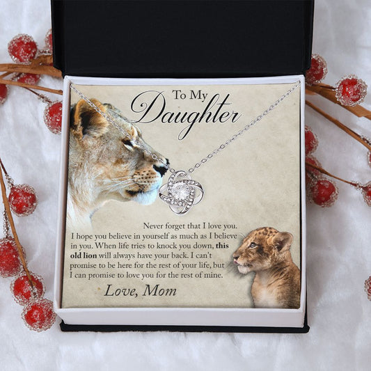 To My Daughter Never Forget That I Love You - Love Mom - Love Knot Necklace