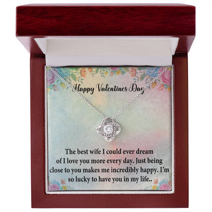 To My Wife Mixed Flowers/ Love Knot Necklace, Wife Gift, Wife Birthday Gift, Wife Necklace, Anniversary Gift For Wife, Gift For Wife, Valentines Day Gifts For Wife