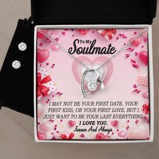 Soulmate Forever Love Necklace + Ear Rings Gift For Her, To My Soulmate Necklace, Love Necklace Gifts For Her, Soulmate Gift, Soulmate Jewelry, Jewelry Gift Her