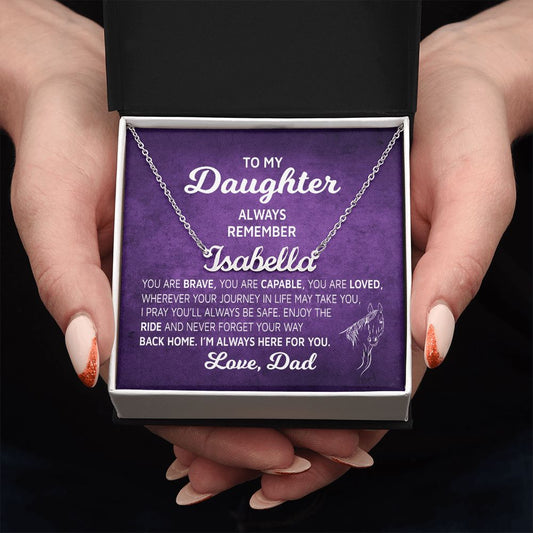 To My Daughter - Enjoy The Ride - Custom Name Necklace