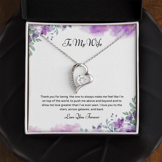 To My Wife - I'm on Top of The World - Forever Love Necklace