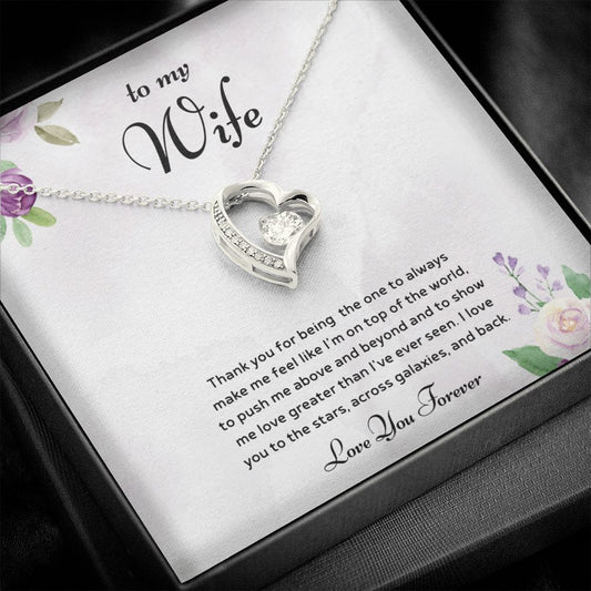 To My Wife - Love You Forever and Always - Forever Love Necklace