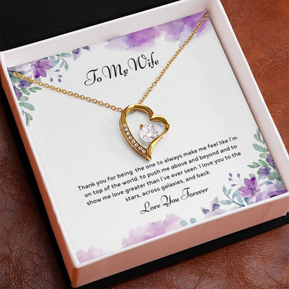 To My Wife - I'm on Top of The World - Forever Love Necklace