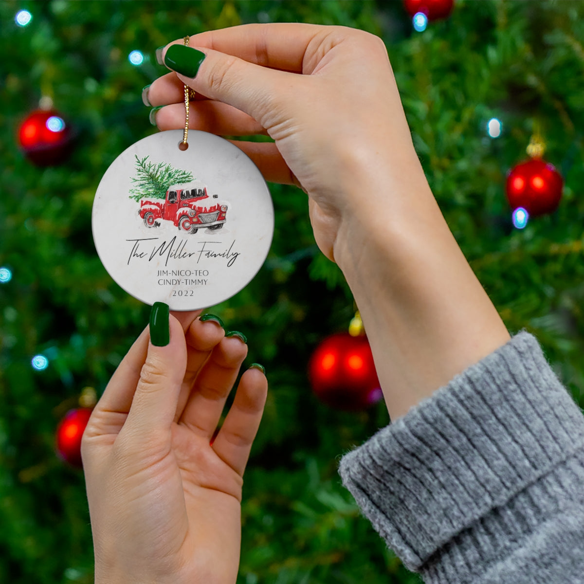 Christmas Truck Ornament - Personalized Family Christmas Ornament - Family Ornament - First Christmas