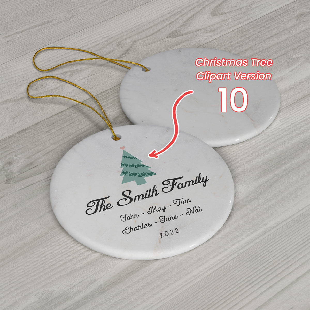 Christmas Family Ornament -  Family Names Christmas 2022 - Christmas Tree Clipart