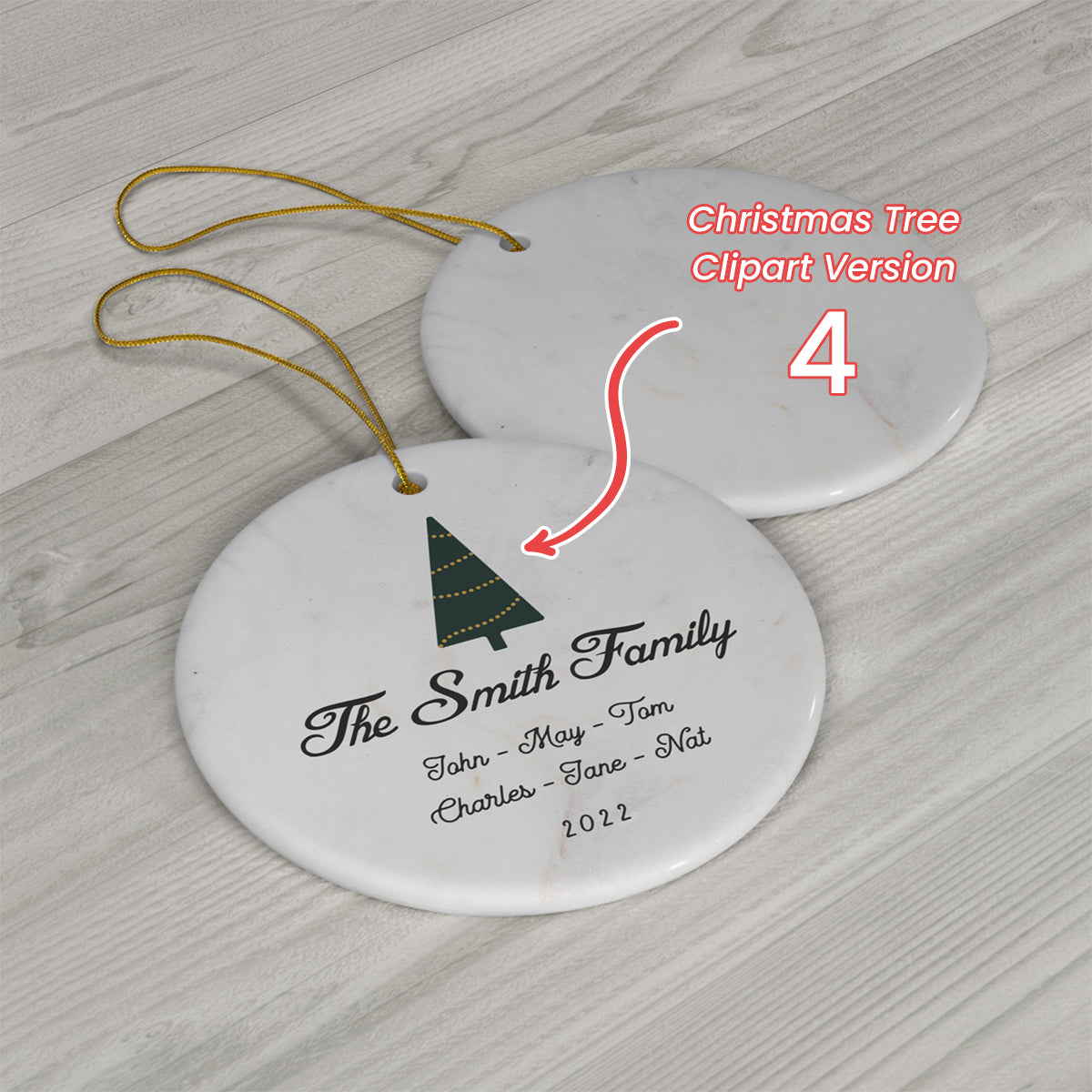 Christmas Family Ornament -  Family Names Christmas 2022 - Christmas Tree Clipart