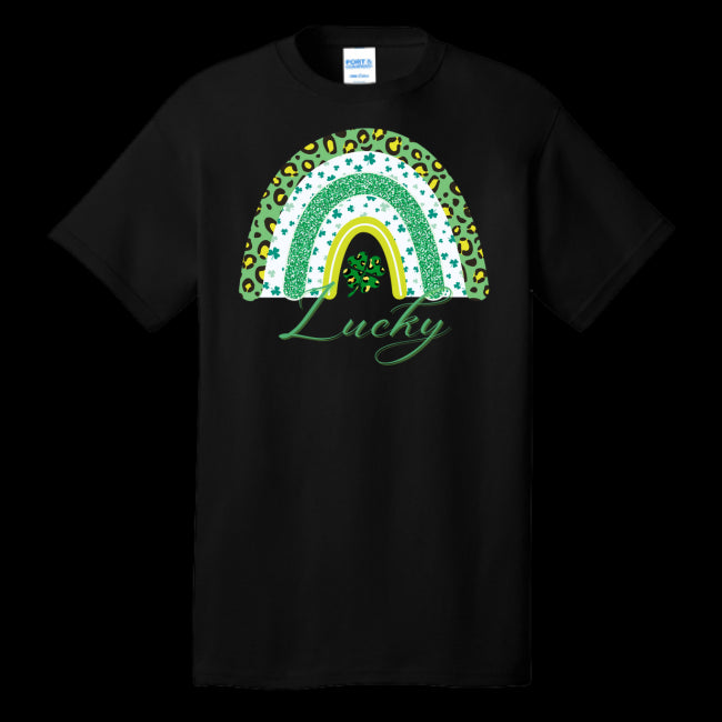 St. Patrick's Day Shirt | Shamrock Leopard Rainbow