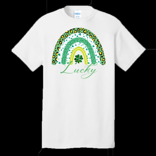 St. Patrick's Day Shirt | Shamrock Leopard Rainbow