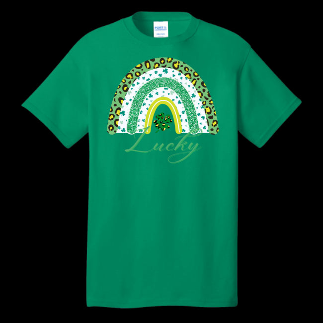 St. Patrick's Day Shirt | Shamrock Leopard Rainbow